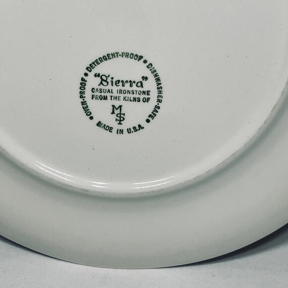 VTG Plate 60s MCM Sierra Ironstone Ceramic 10" MS Max Schonfeld Yellow Scroll - Picture 5 of 5